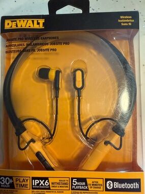 Yellow & Black Wireless Bluetooth Jobsite Earphones